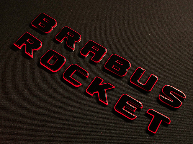 Brabus Rocket Rear Emblems Black with Red Badges for Mercedes-Benz Cars